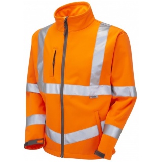 Leo Workwear SJ01-O Buckland Hi Vis RIS-3279-TOM EcoViz Softshell Jacket Orange